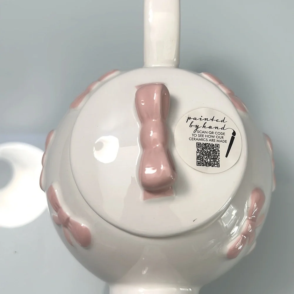 NWT Lang Pink Bow Teapot